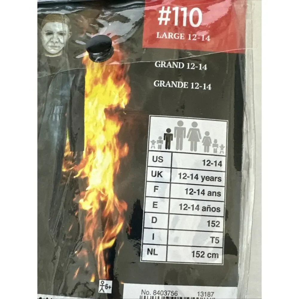 Michael Myers Halloween II Costume Size Large Ages 12-14 Mask & Jumpsuit NEW